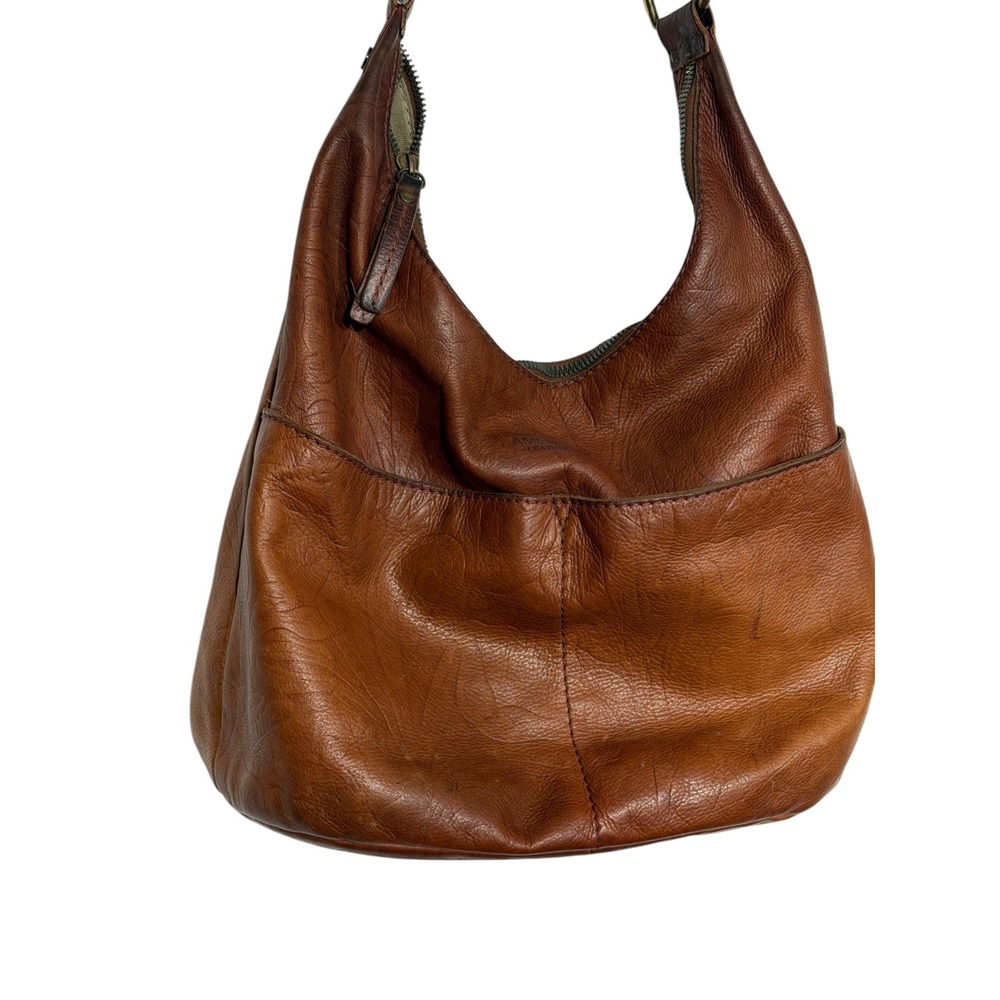 American Leather Co Brown Slouchy Hobo Bag Boho Chic Neutral Earthcore Vintage - Picture 4 of 16